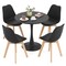 Costway 5 PCS Dining Set Modern Round Dining Table 4 Chairs for Small Space Kitchen